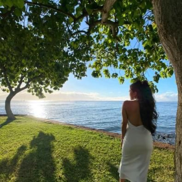 Off white satin dress - worn once - Picture 2 of 2